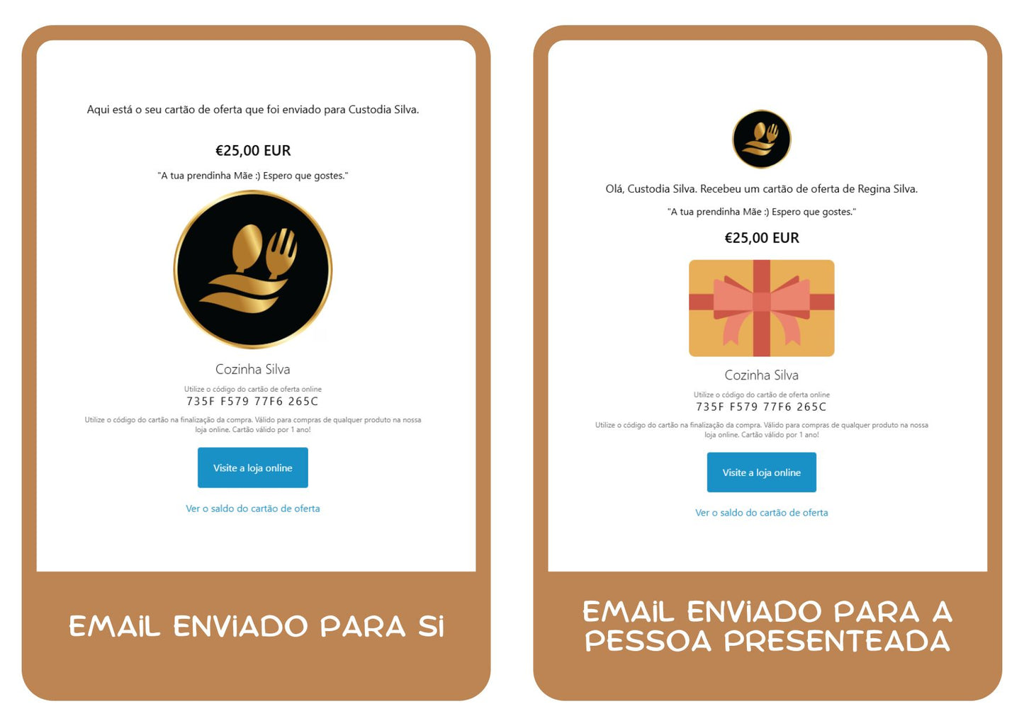 Cartão Presente e Gift Card