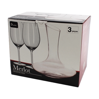 Decanter e copos de vinho linha Merlot - Dume